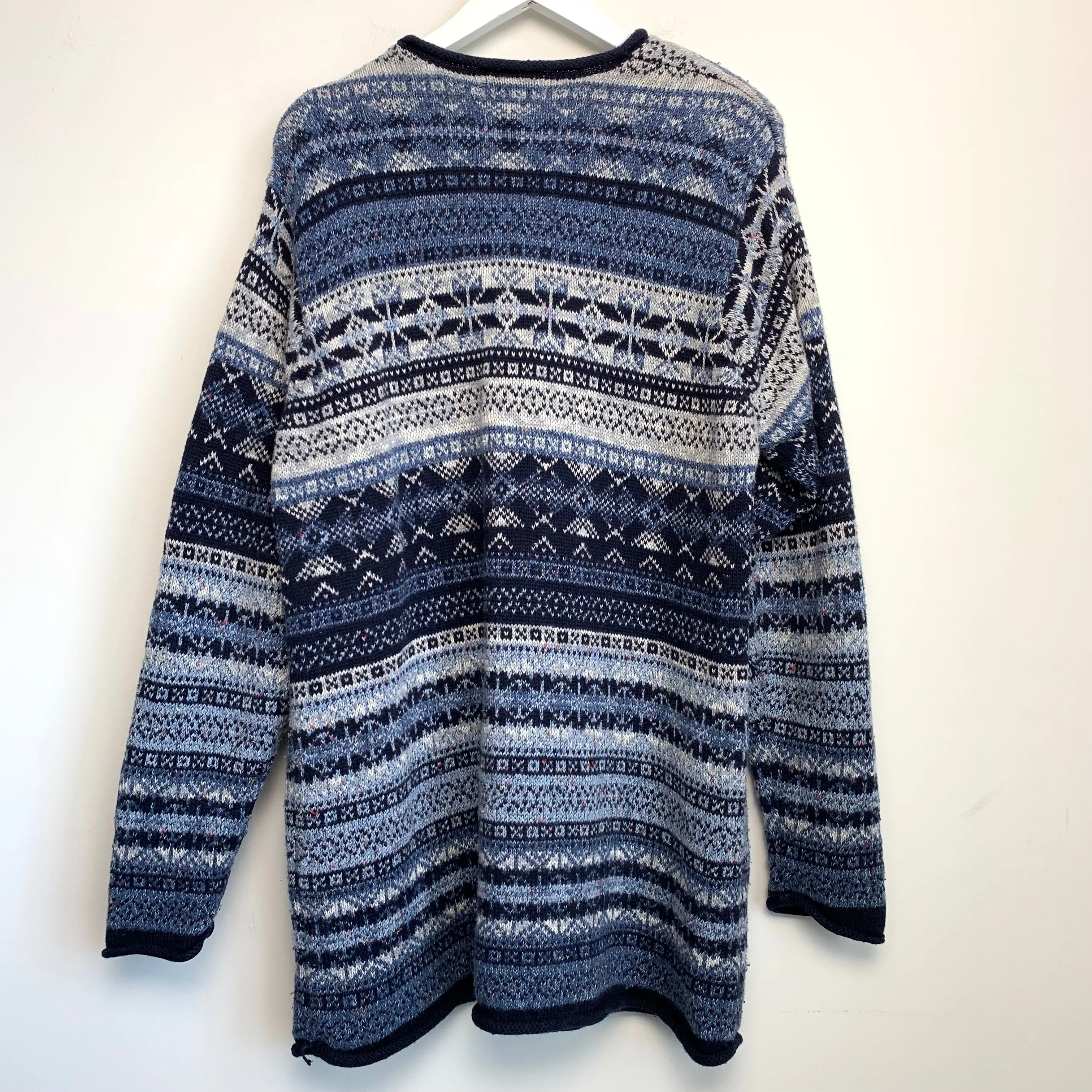 90s Venezia Jeans Fair Isle Sweater Blue 18W