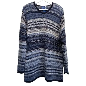90s Venezia Jeans Fair Isle Sweater Blue 18W
