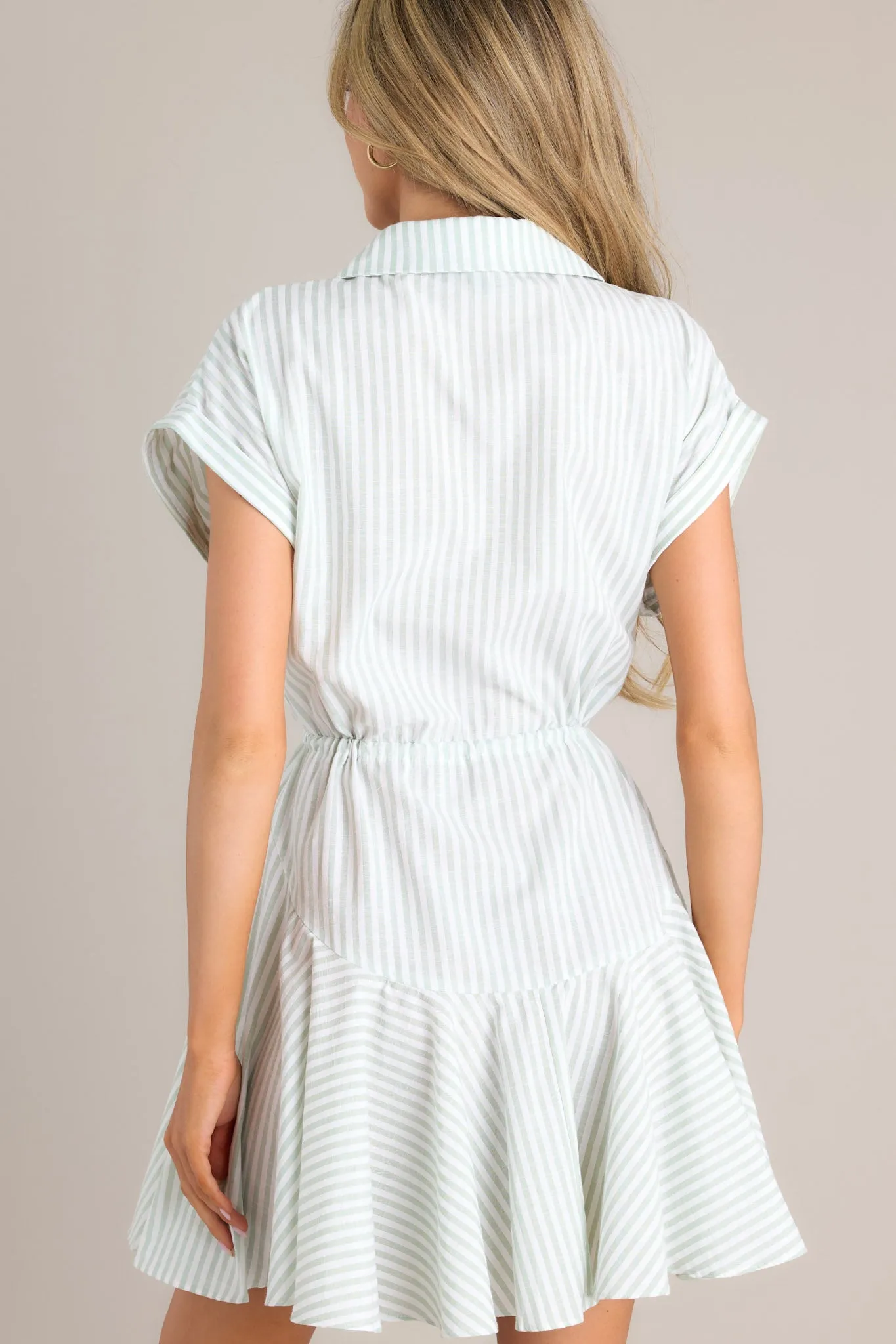 Adventures Await Sage Stripe Mini Dress