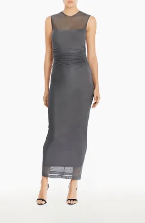 Amanda Uprichard Sleeveless Lyle Midi Dress in Grey