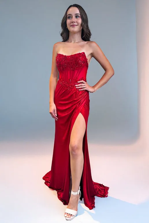 AMARLI Strapless Embellished Corset Top Mermaid Prom & Formal Dress