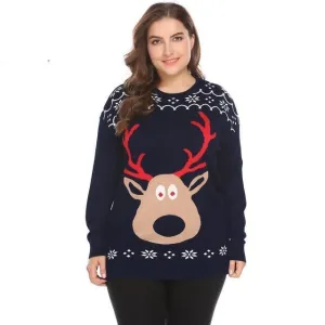 ANALUKE Sweater O-Neck Long Sleeve Chirstmas