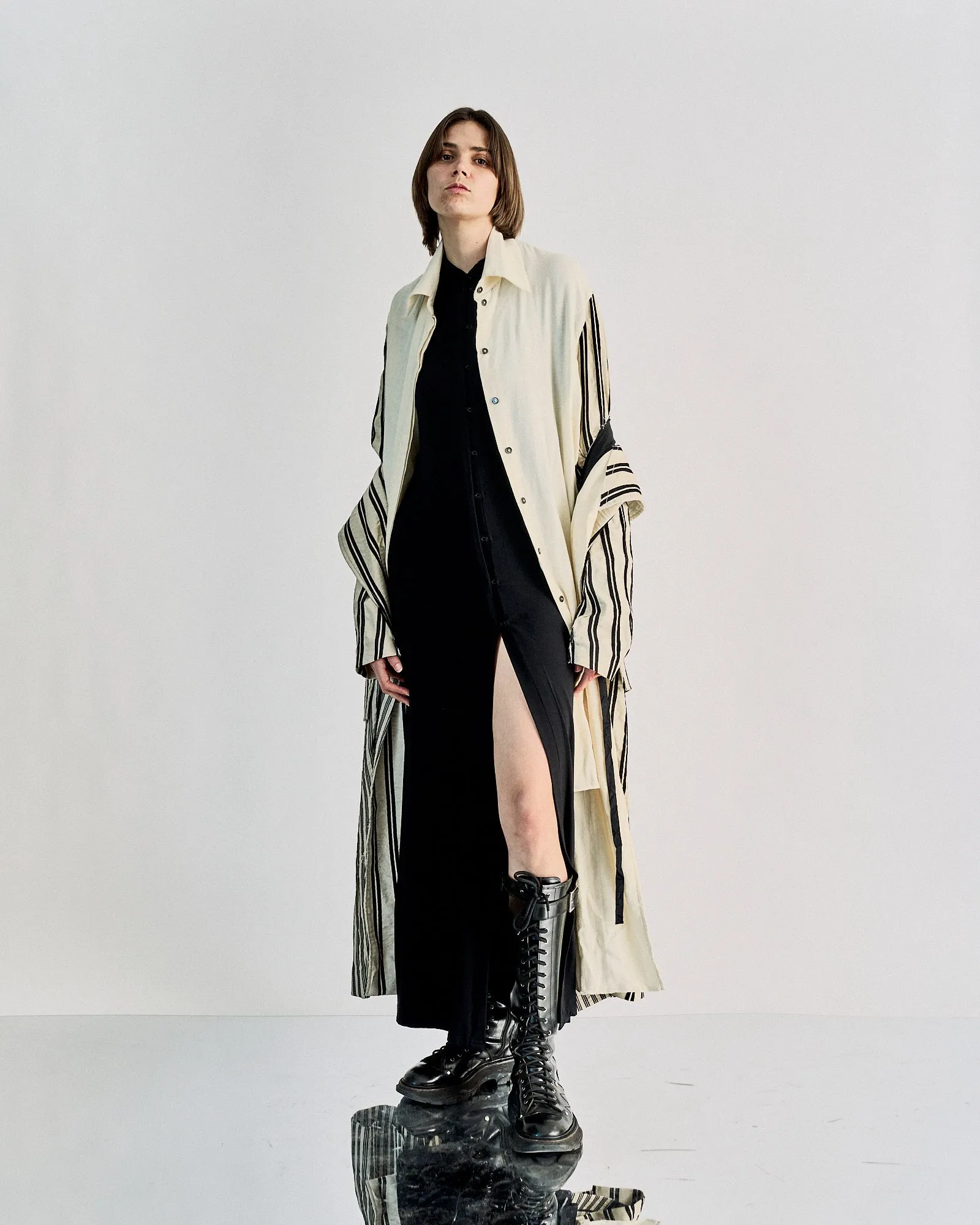 Ann Demeulemeester SS 2019 Striped two-piece coat