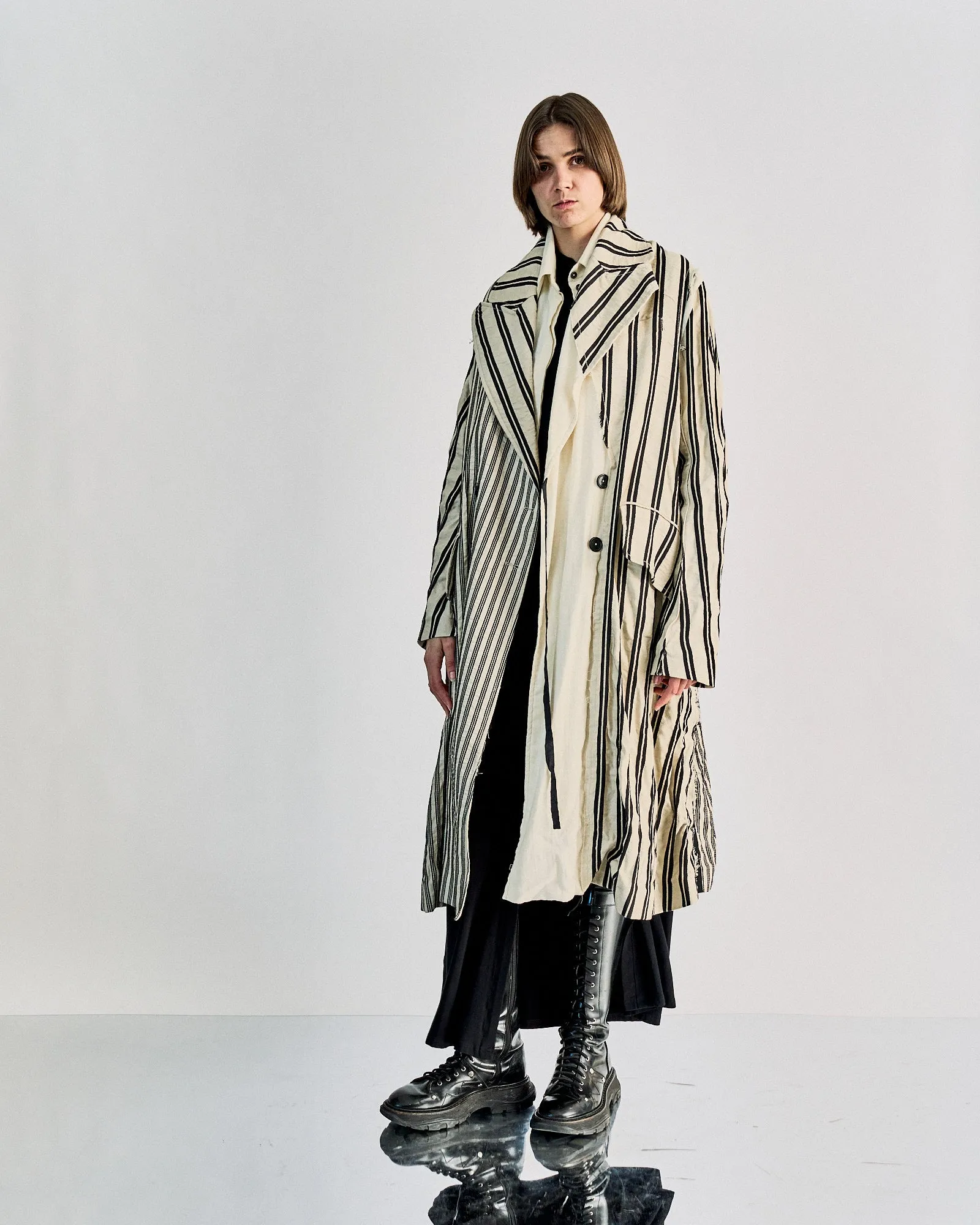 Ann Demeulemeester SS 2019 Striped two-piece coat