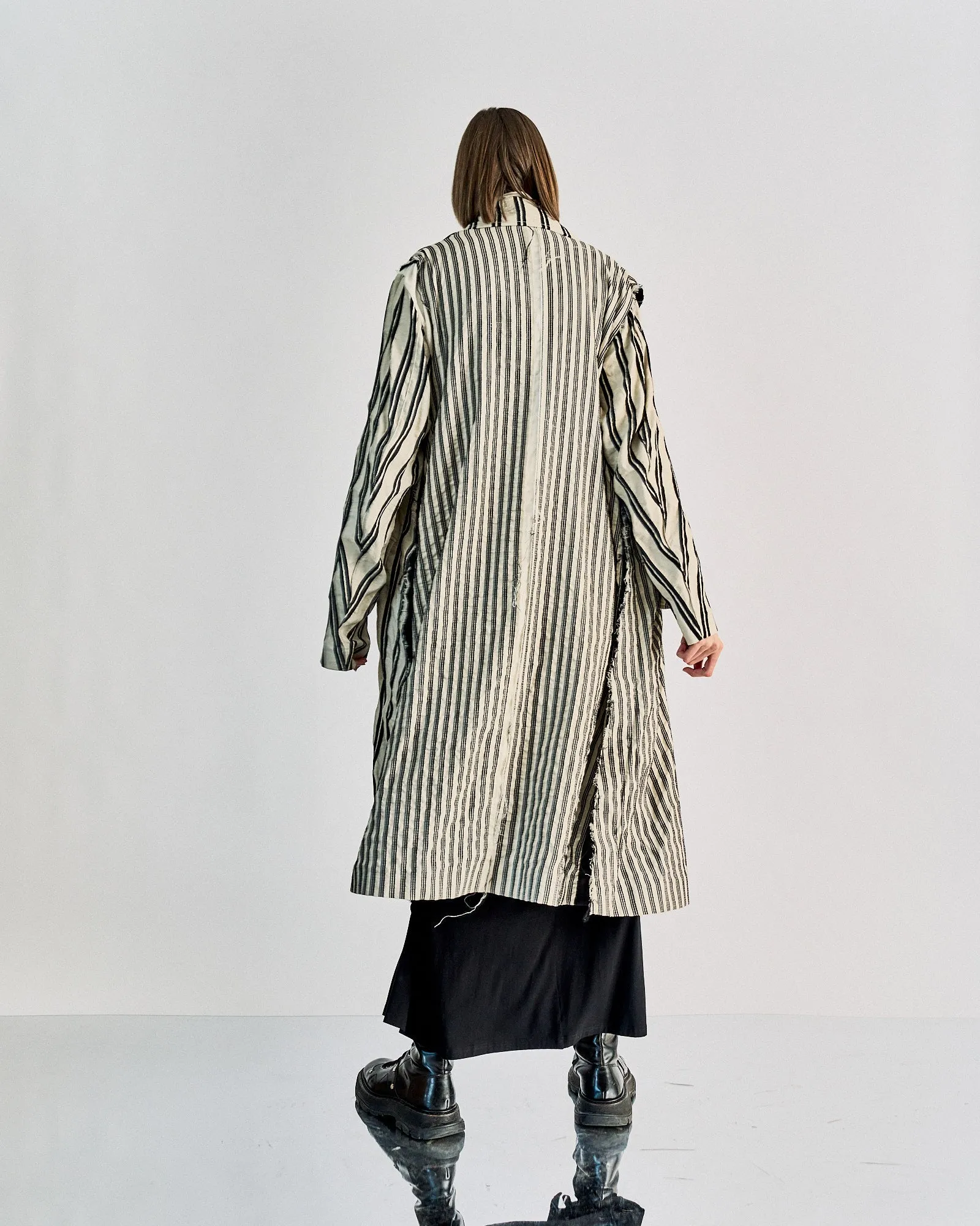 Ann Demeulemeester SS 2019 Striped two-piece coat