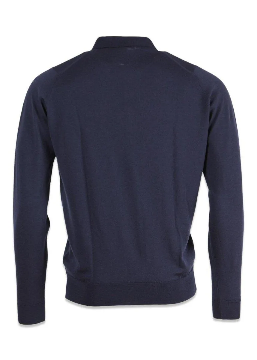 Belper Knitted Polo LS - Midnight