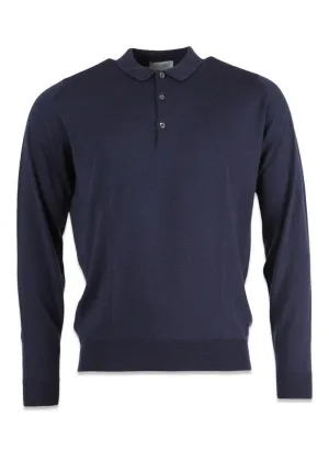 Belper Knitted Polo LS - Midnight