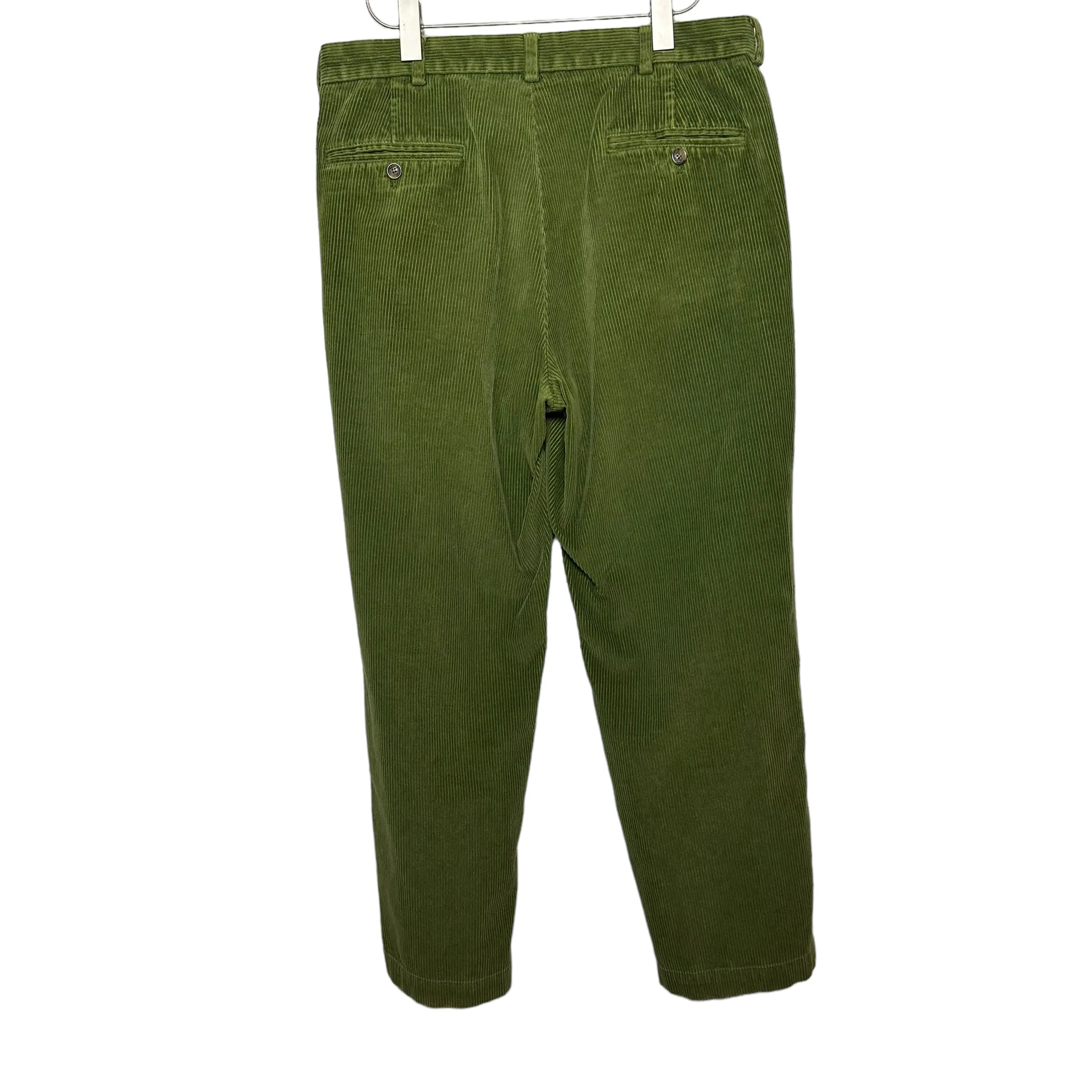 Brooks Brothers 346 Green Corduroy Trouser Pants Chinos Wide Wale 34 x 30