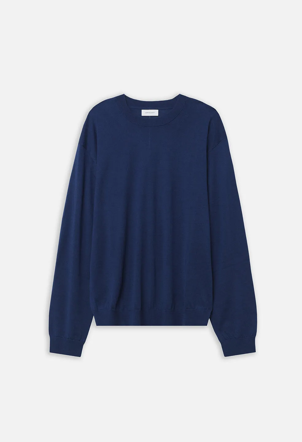 Cashmere Wool Blend Crew / Navy