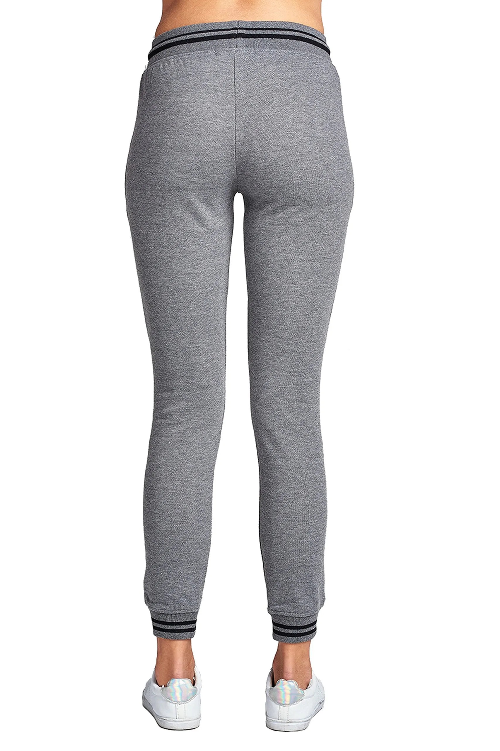 Casual Drawstring Waist Side Pockets Straight Leg Color Block Strip Detail Jogger Sweatpants