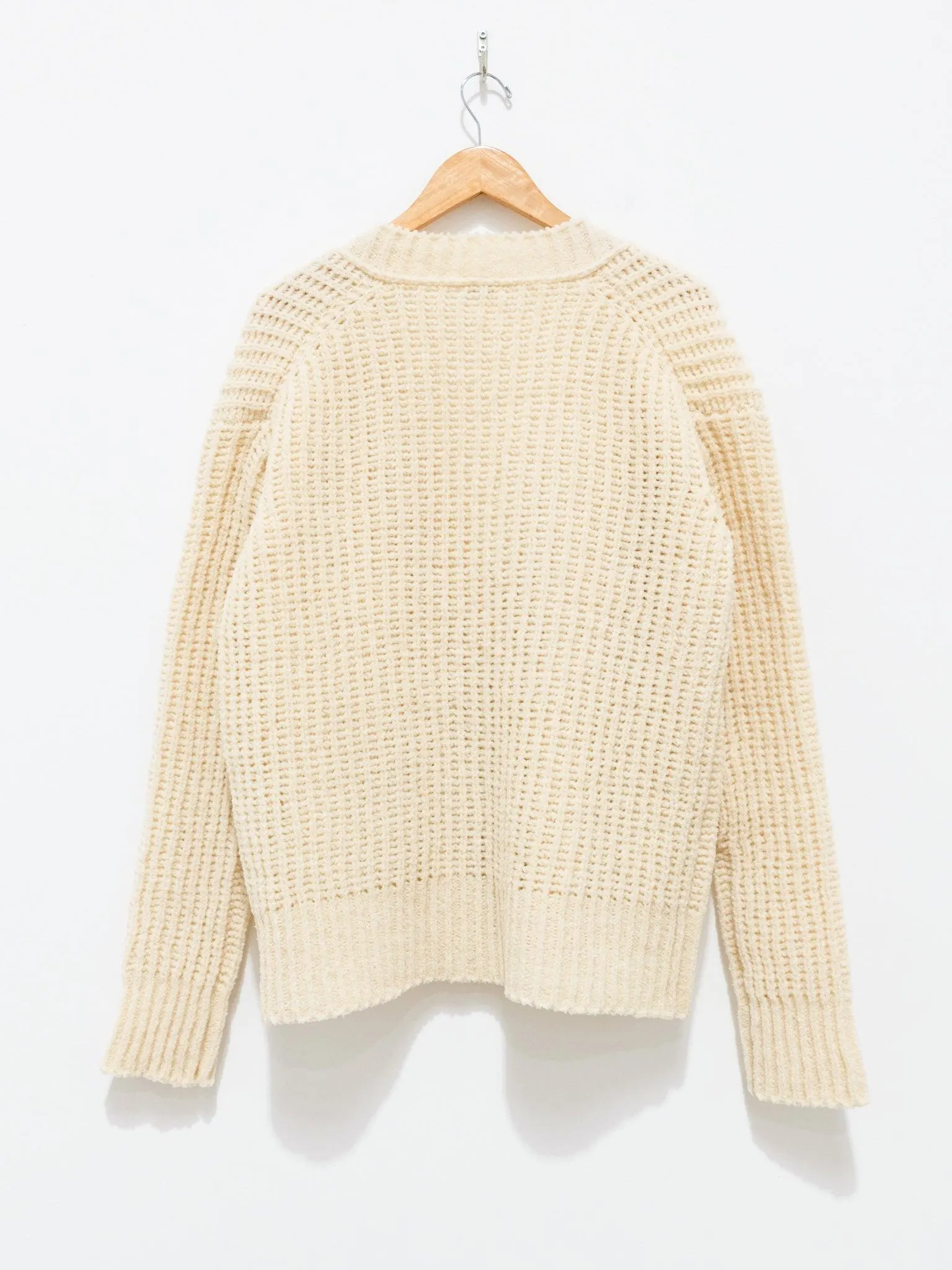 Chenille Yarn Cardigan - Ivory