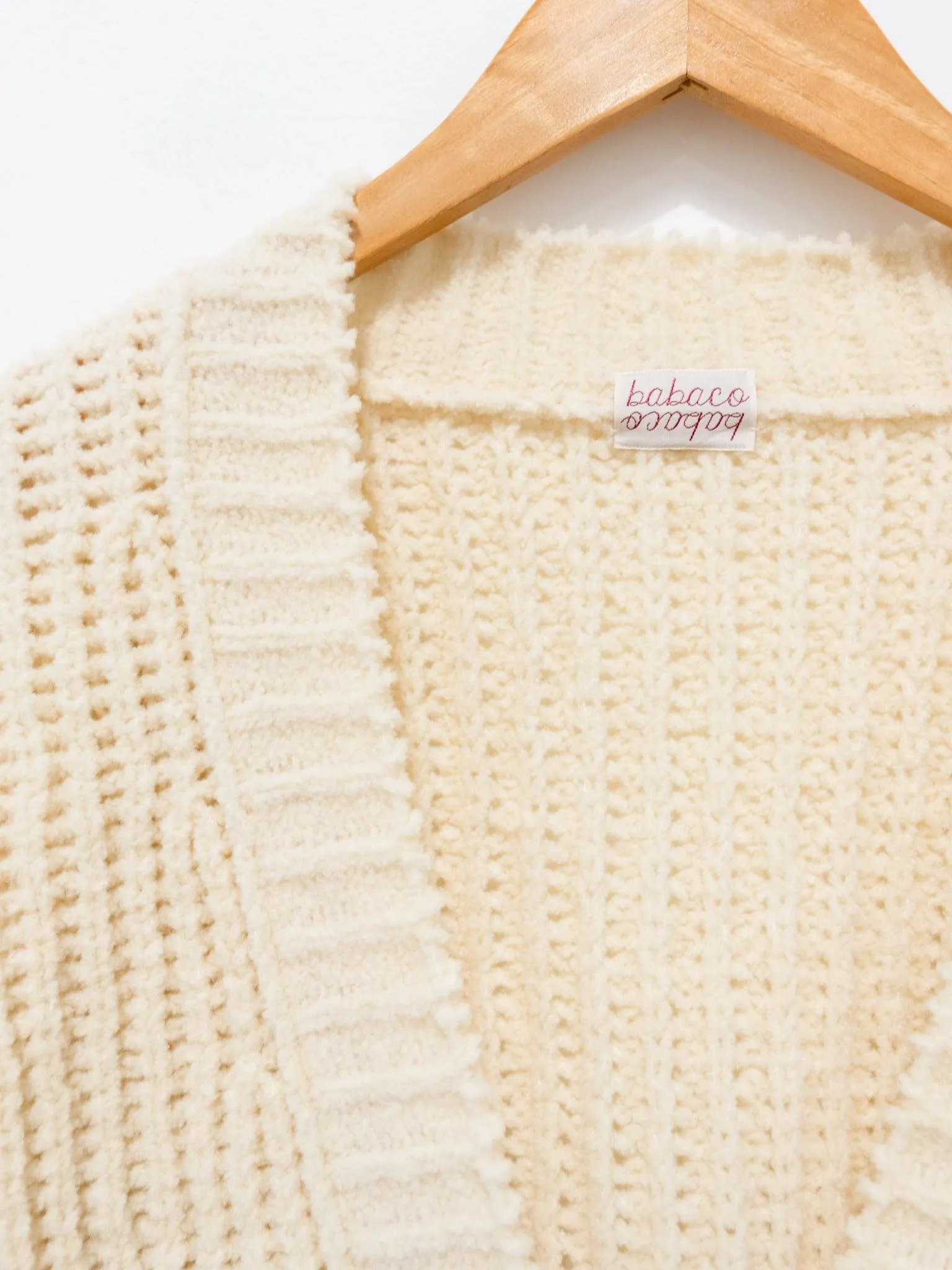 Chenille Yarn Cardigan - Ivory