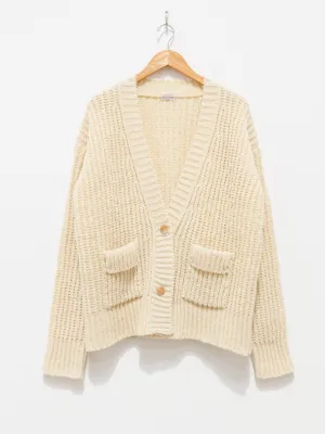 Chenille Yarn Cardigan - Ivory