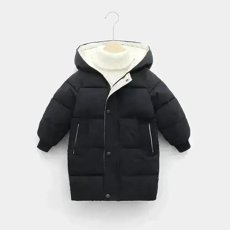 Children Winter Puffer Hoodie Windproof Jacket kids