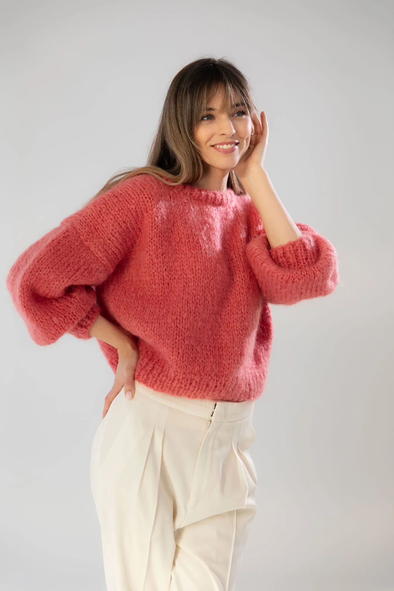 Chunky Mohair - Bio Wool Sweater in Pink