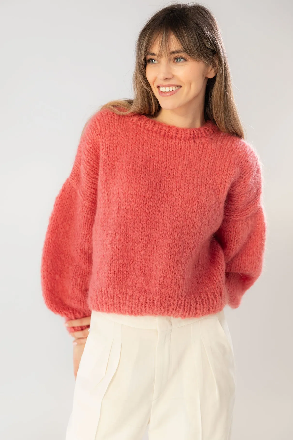 Chunky Mohair - Bio Wool Sweater in Pink
