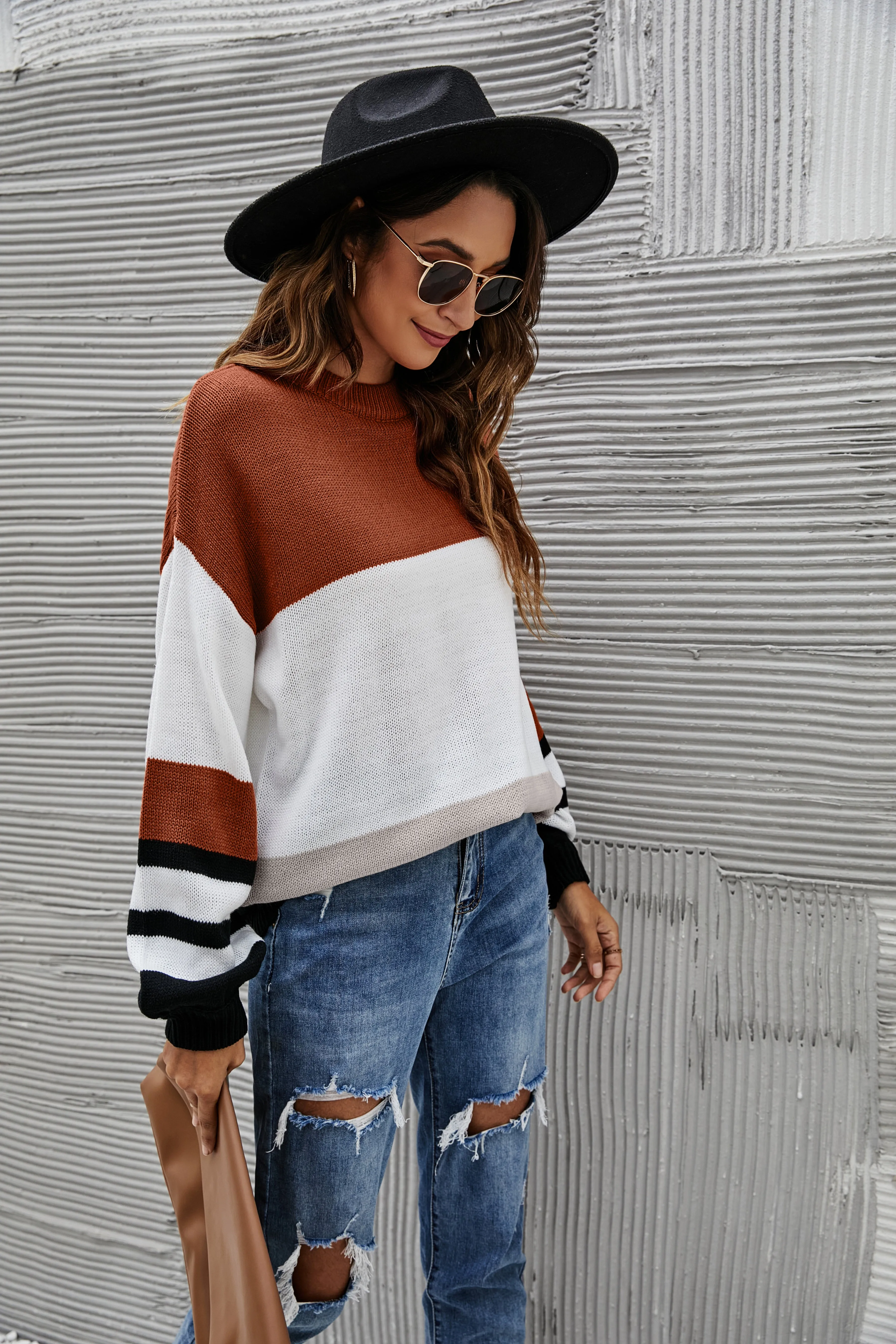 Color Block Oversized Sweater