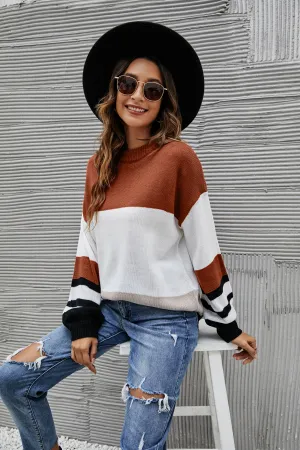 Color Block Oversized Sweater