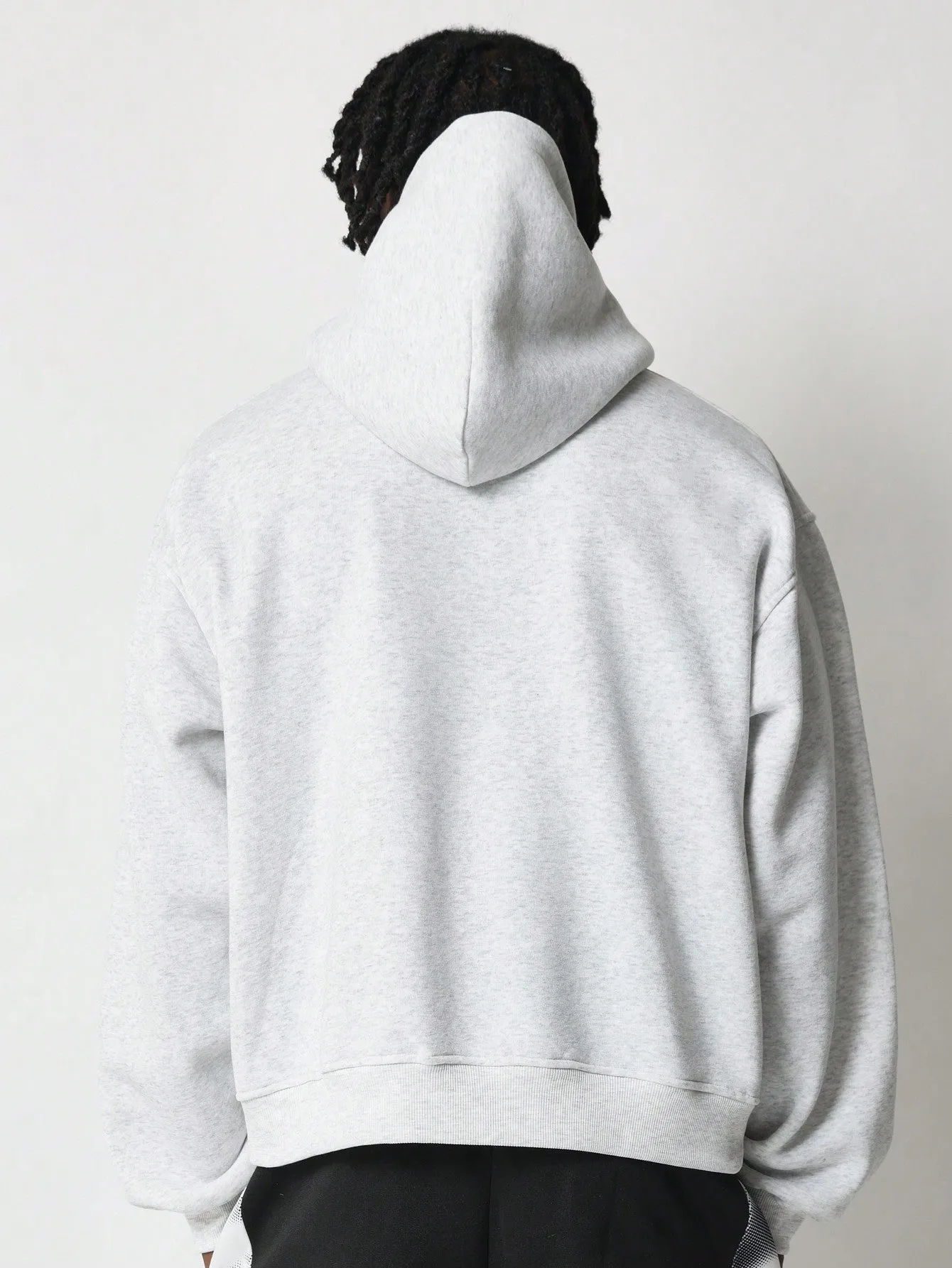 Crop Fit Overhead Hoodie With Front Graphic Print