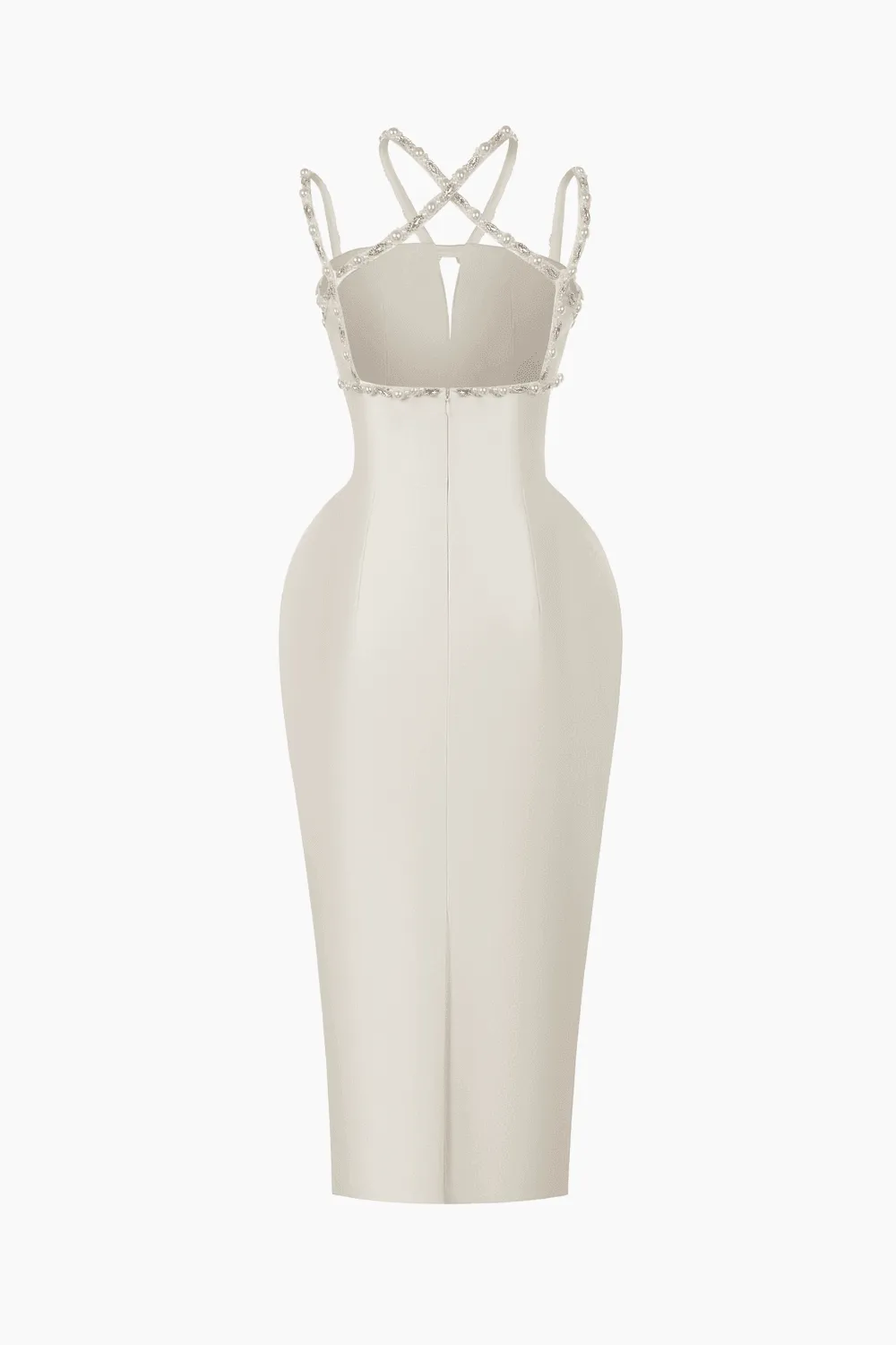 Daphne Sheath Halter Neck Taffeta Midi Dress