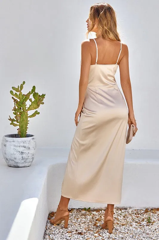 Draped Front Strappy Party Dress