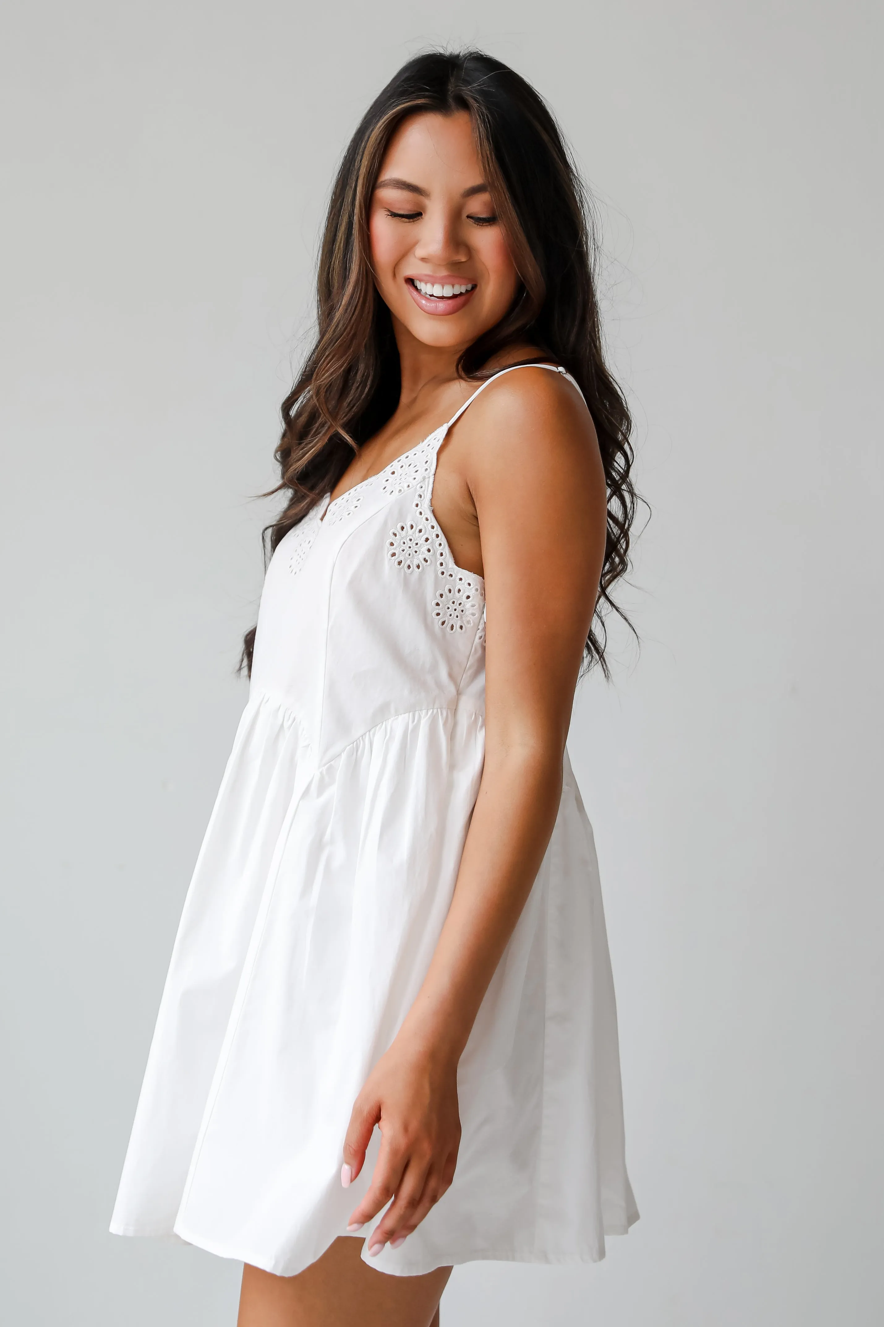 FINAL SALE - Sweetly Darling Eyelet Mini Dress