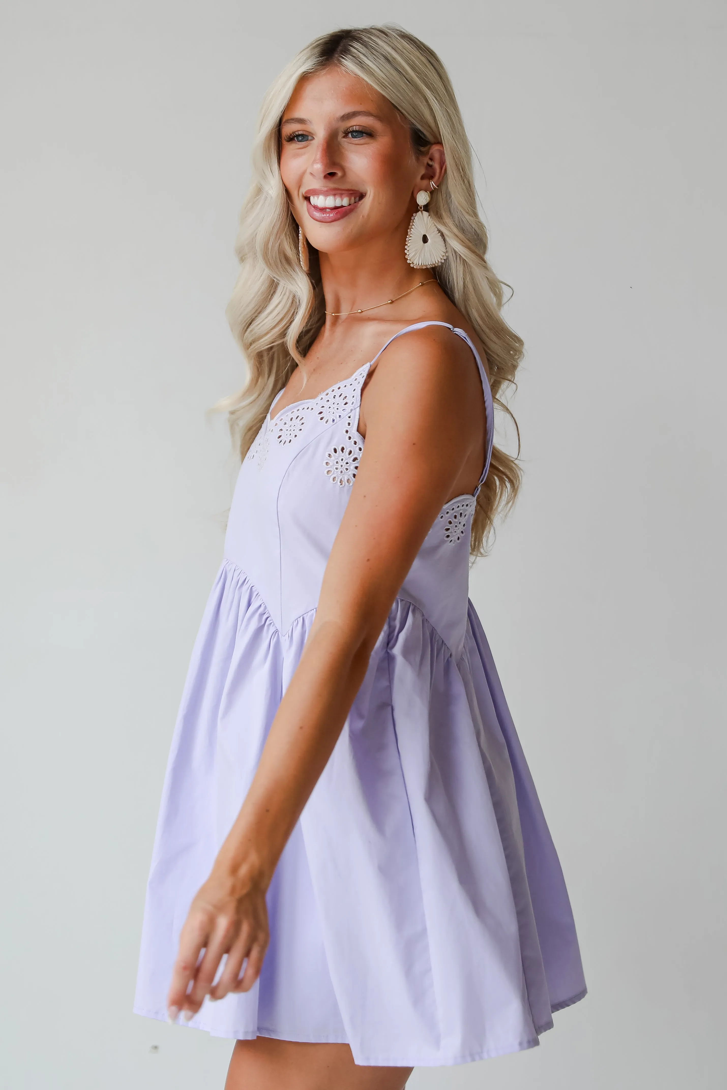 FINAL SALE - Sweetly Darling Eyelet Mini Dress