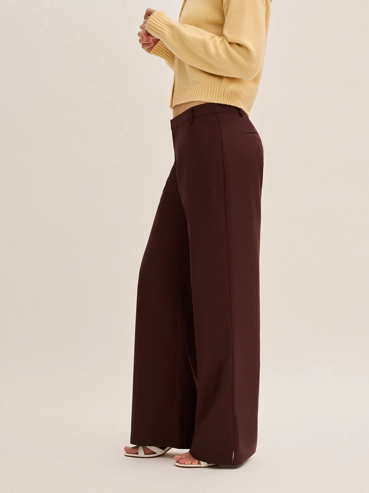 Helena Mocha Low Rise Tailored Trousers