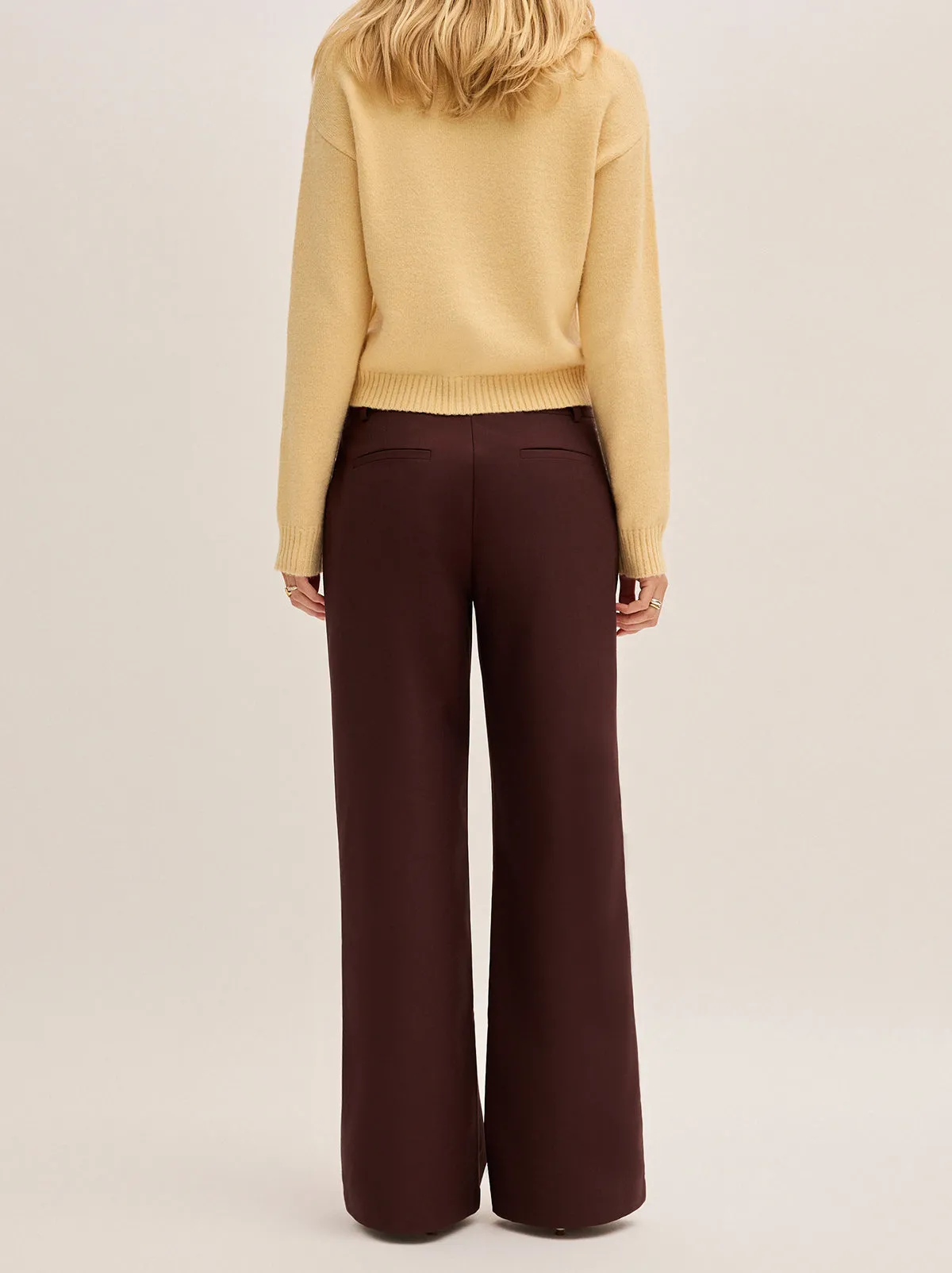 Helena Mocha Low Rise Tailored Trousers