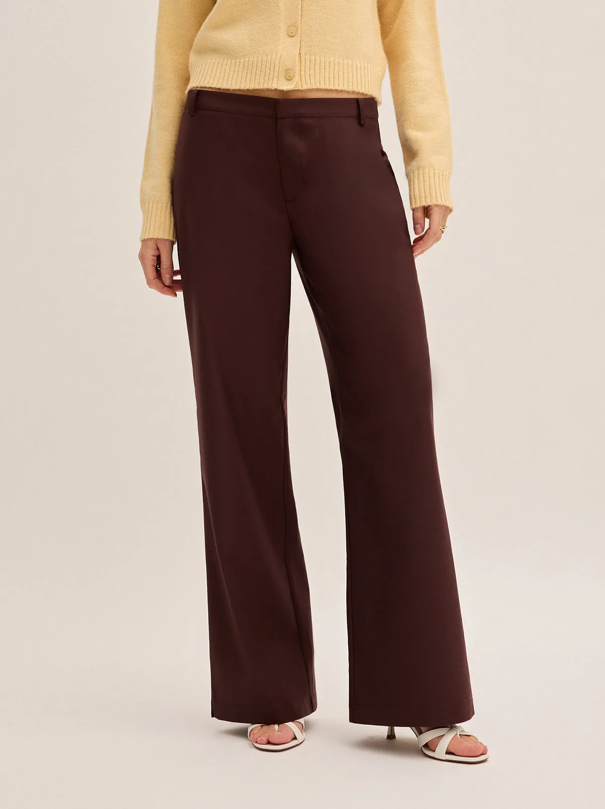 Helena Mocha Low Rise Tailored Trousers