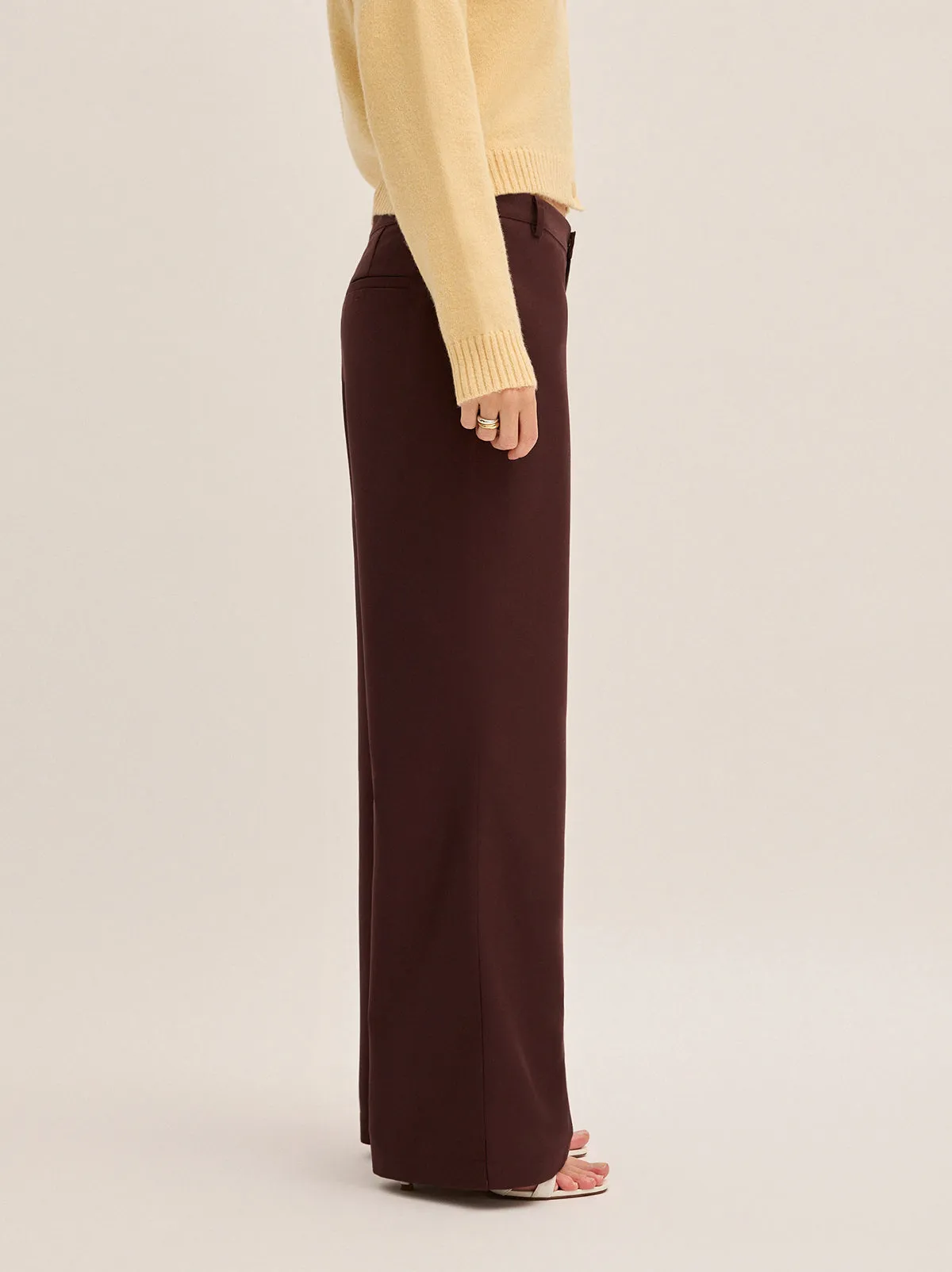 Helena Mocha Low Rise Tailored Trousers