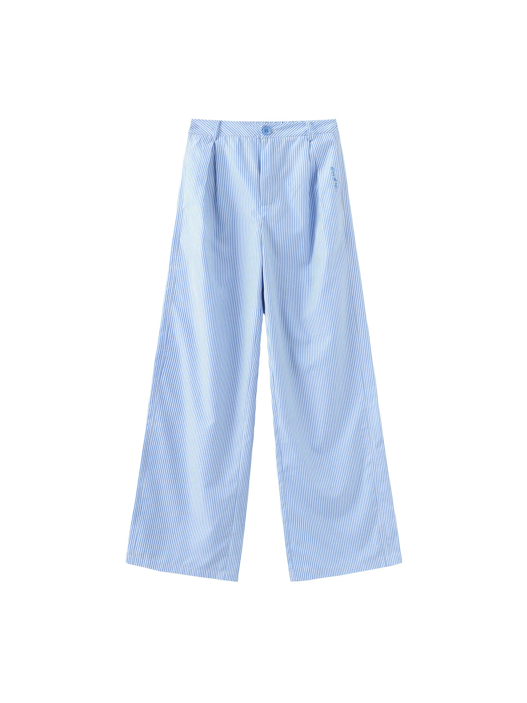 High Rise Pinstripe Tailored Trousers
