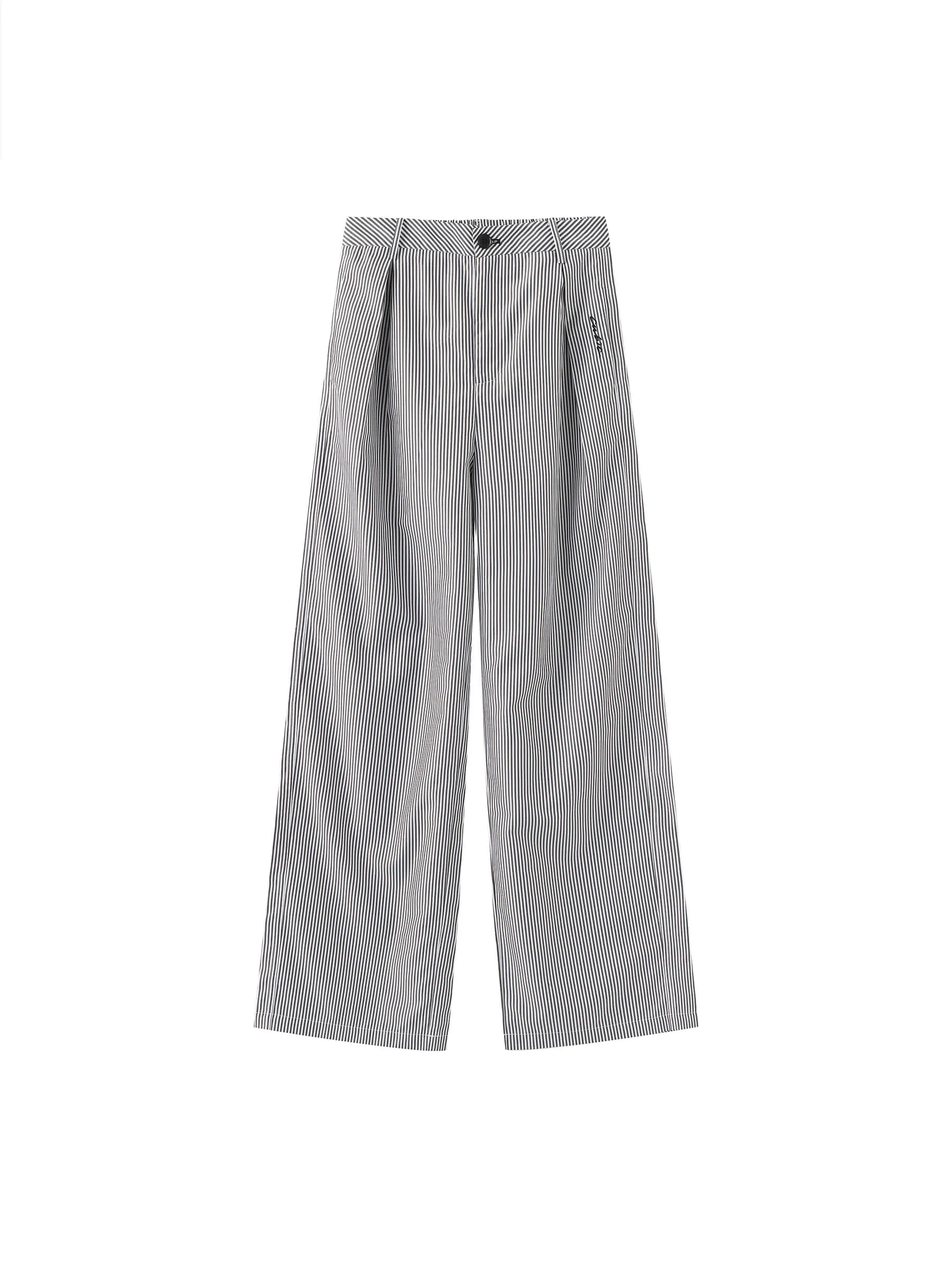High Rise Pinstripe Tailored Trousers