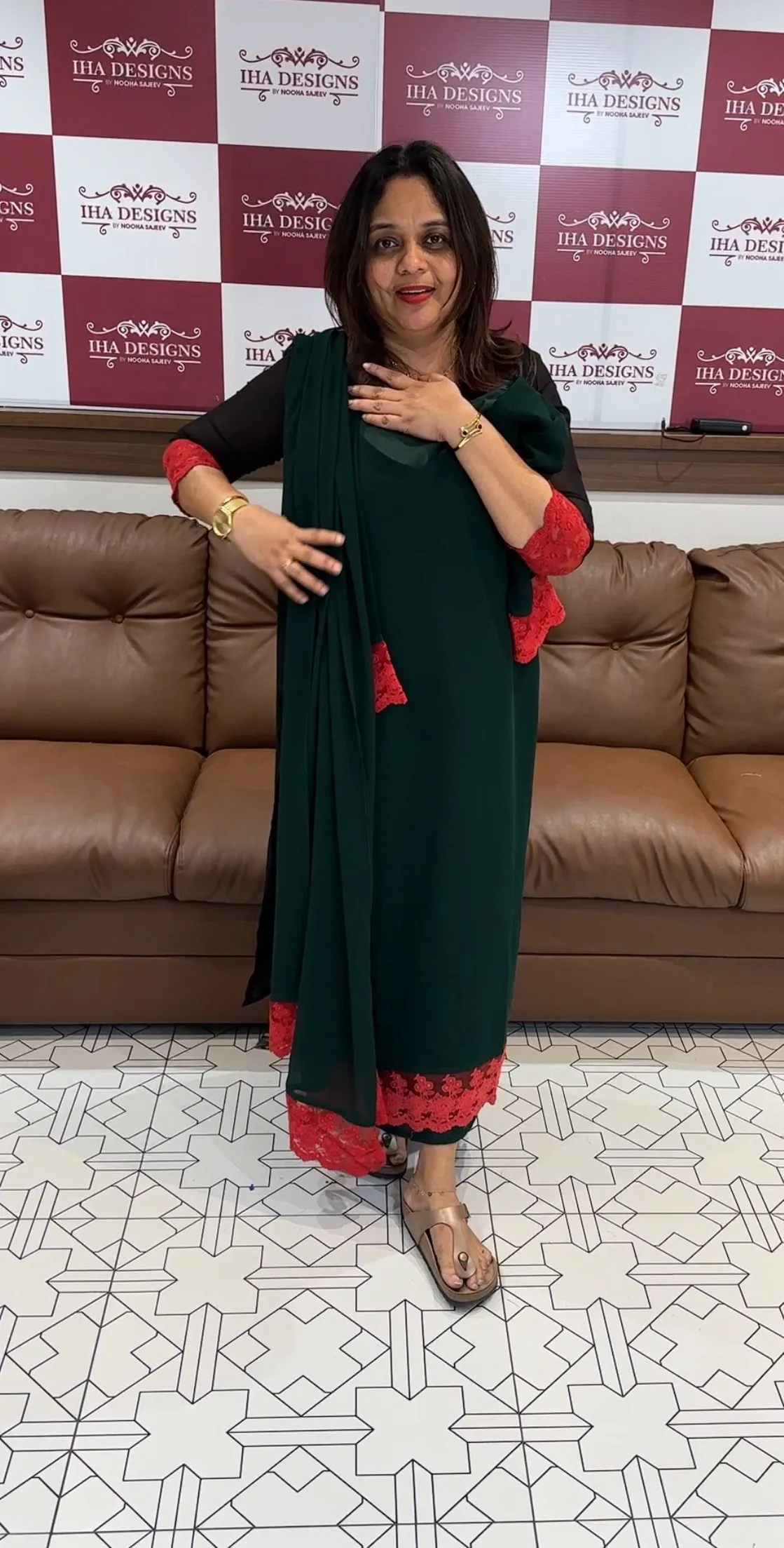 IHA'S IN-HOUSE DESIGNER ALINE TOP AND DUPATTA - IHA 14130