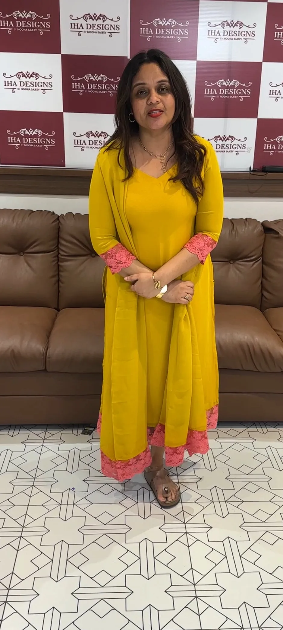 IHA'S IN-HOUSE DESIGNER ALINE TOP AND DUPATTA - IHA 14130