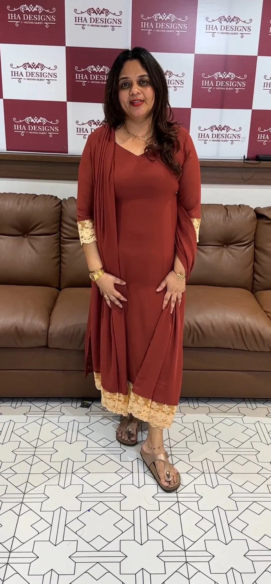 IHA'S IN-HOUSE DESIGNER ALINE TOP AND DUPATTA - IHA 14130
