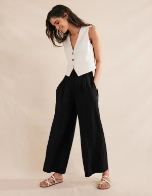 Islington Wide Leg Trousers-Black