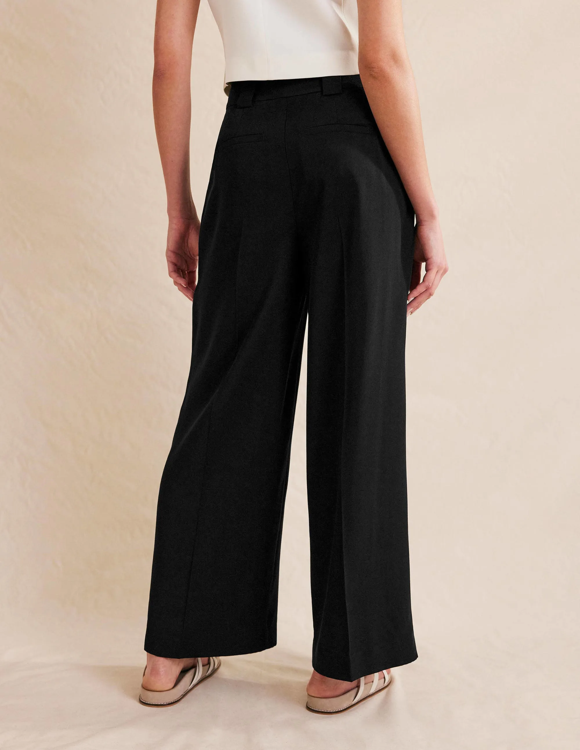 Islington Wide Leg Trousers-Black