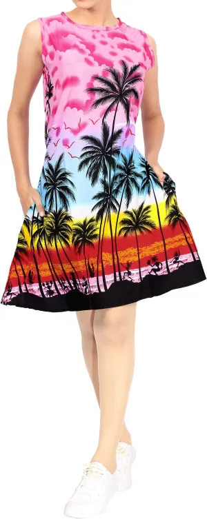 LA LEELA Women Swimsuit Tops Cover Ups  Dress Swimwear US 14 [L] Pink_U852