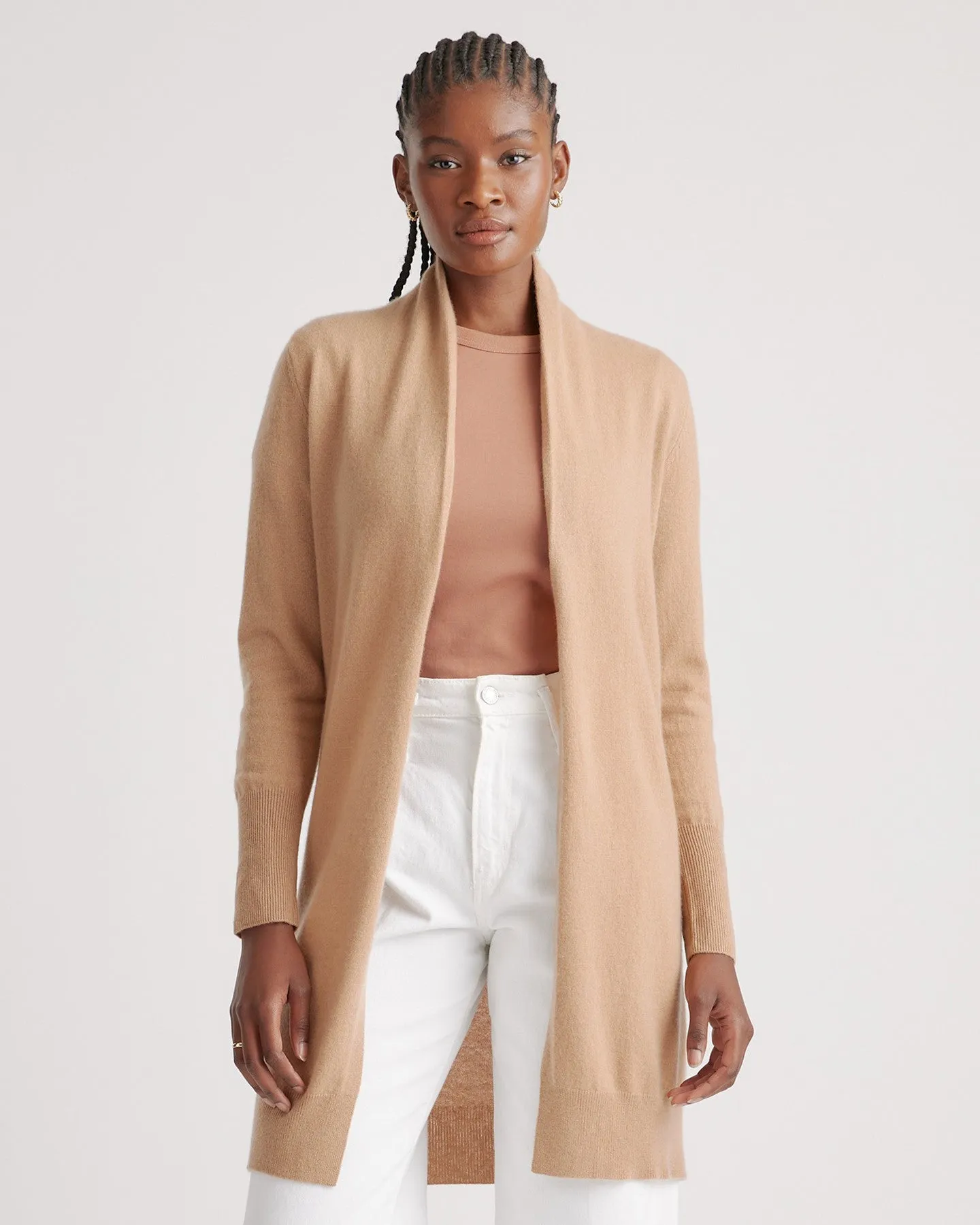 Lightweight Mongolian Cashmere Duster Cardigan Sweater