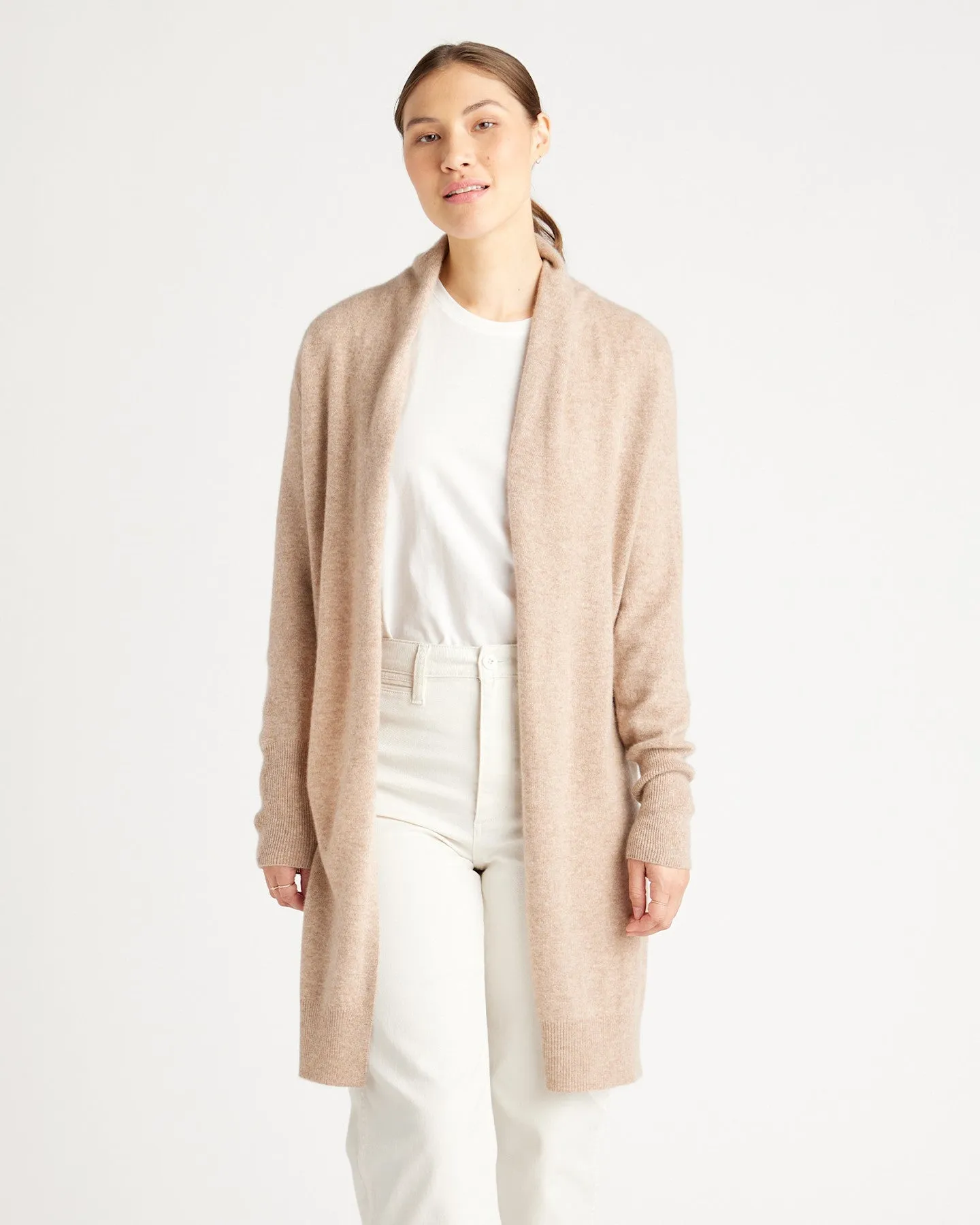 Lightweight Mongolian Cashmere Duster Cardigan Sweater
