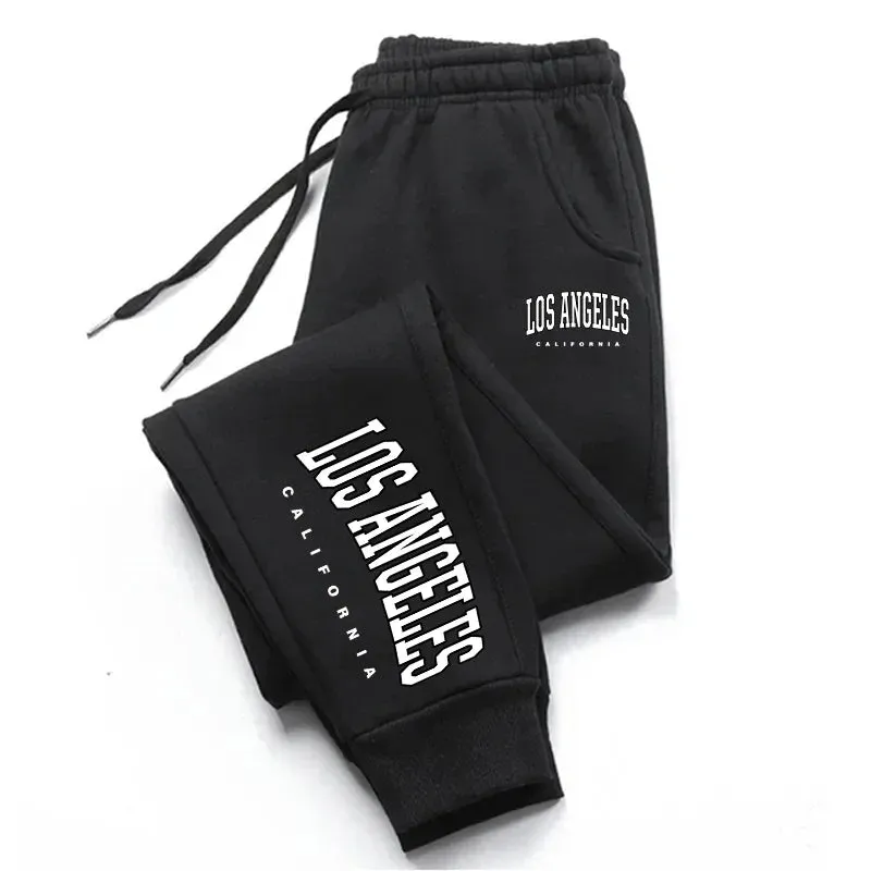 Los Angeles Sweatpants Elastic Waist Casual Jogging Trousers