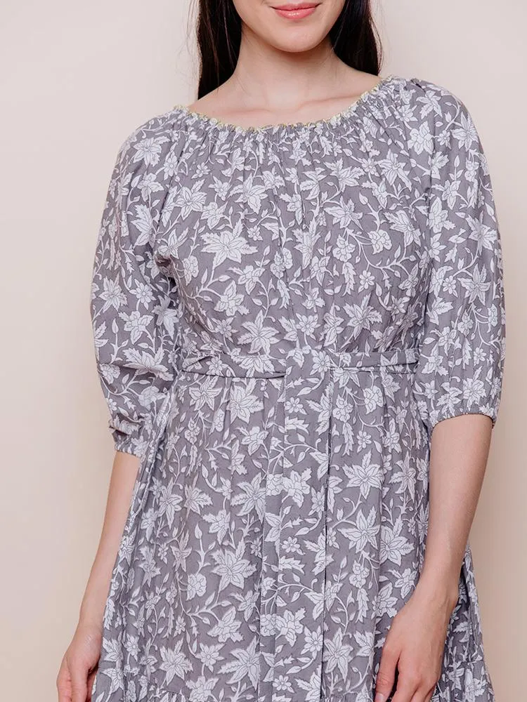 Marnie Dress - Grey Floral