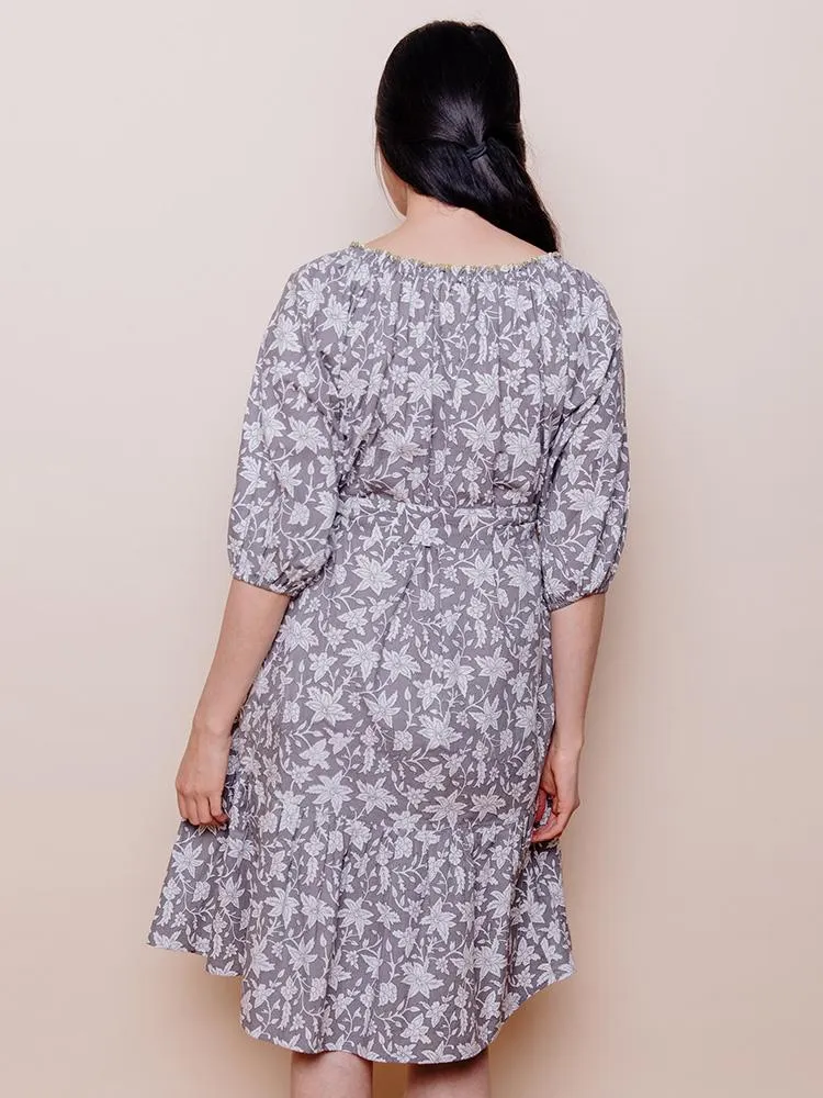 Marnie Dress - Grey Floral