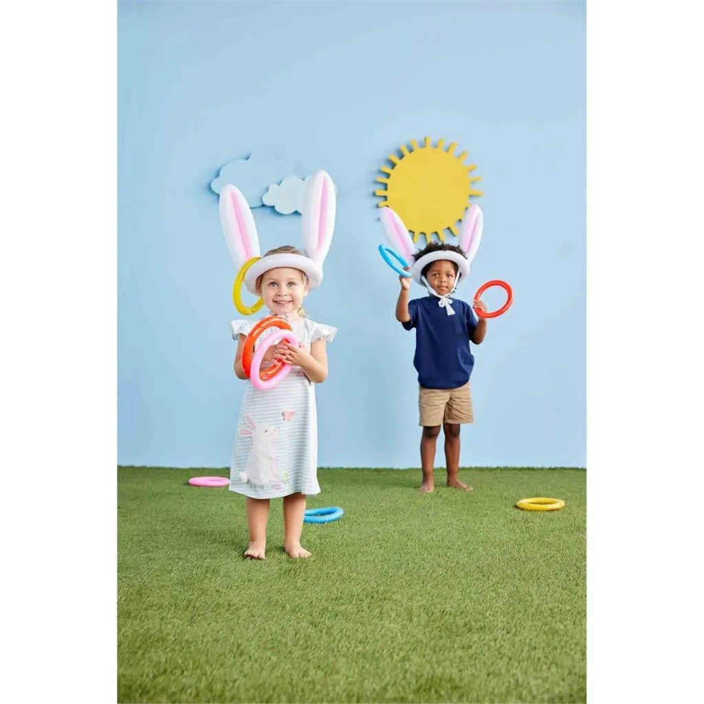 Mud Pie Kids Easter Bunny Butterfly Girls T-Shirt Blue White Striped Tee Dress