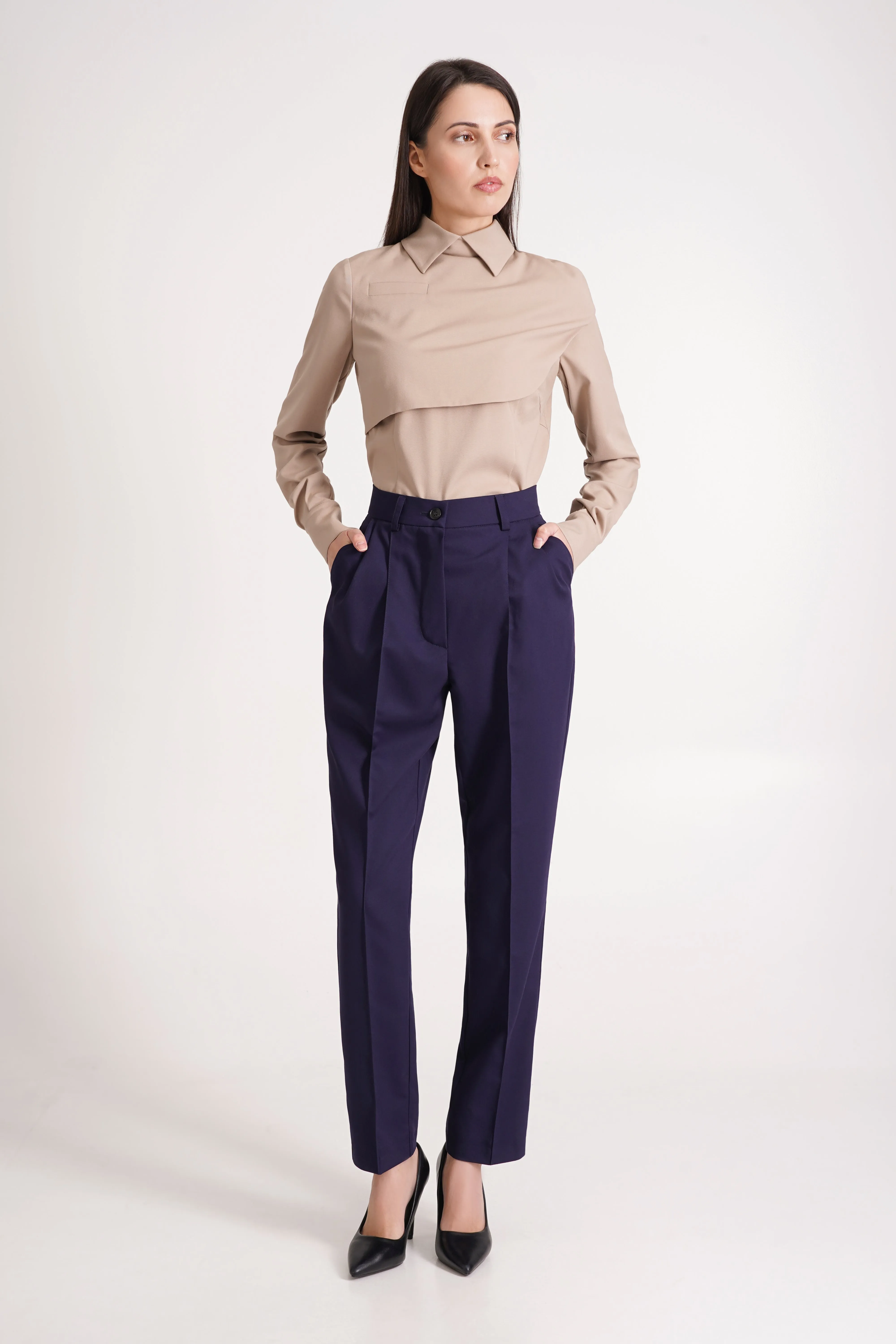Navy cigarette pants