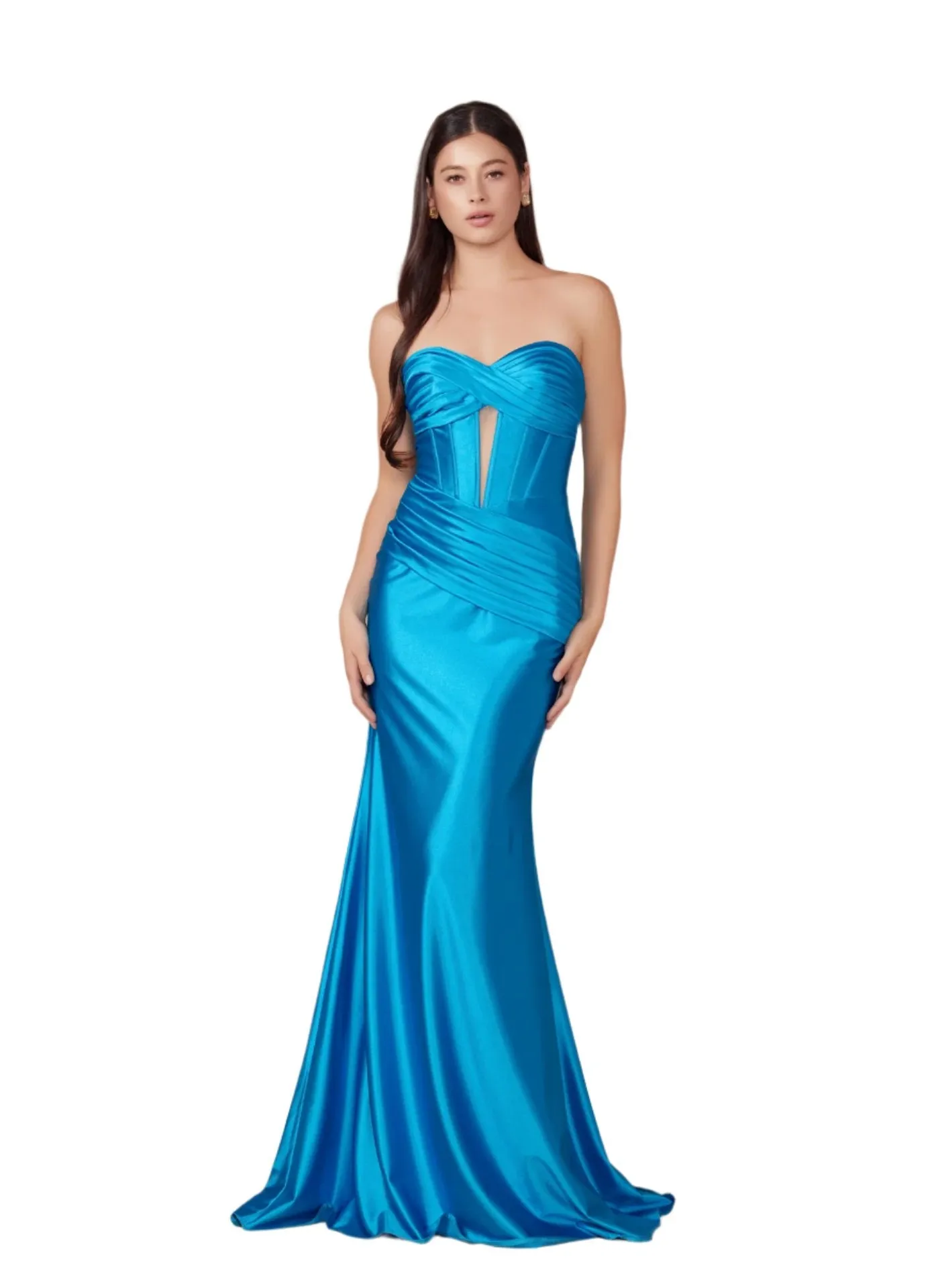 Nox Anabel T1500 Size 0 Royal Long Formal Corset Dress Cut Out Strapless Prom Evening Gown Sweetheart