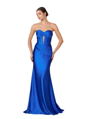 Nox Anabel T1500 Size 0 Royal Long Formal Corset Dress Cut Out Strapless Prom Evening Gown Sweetheart