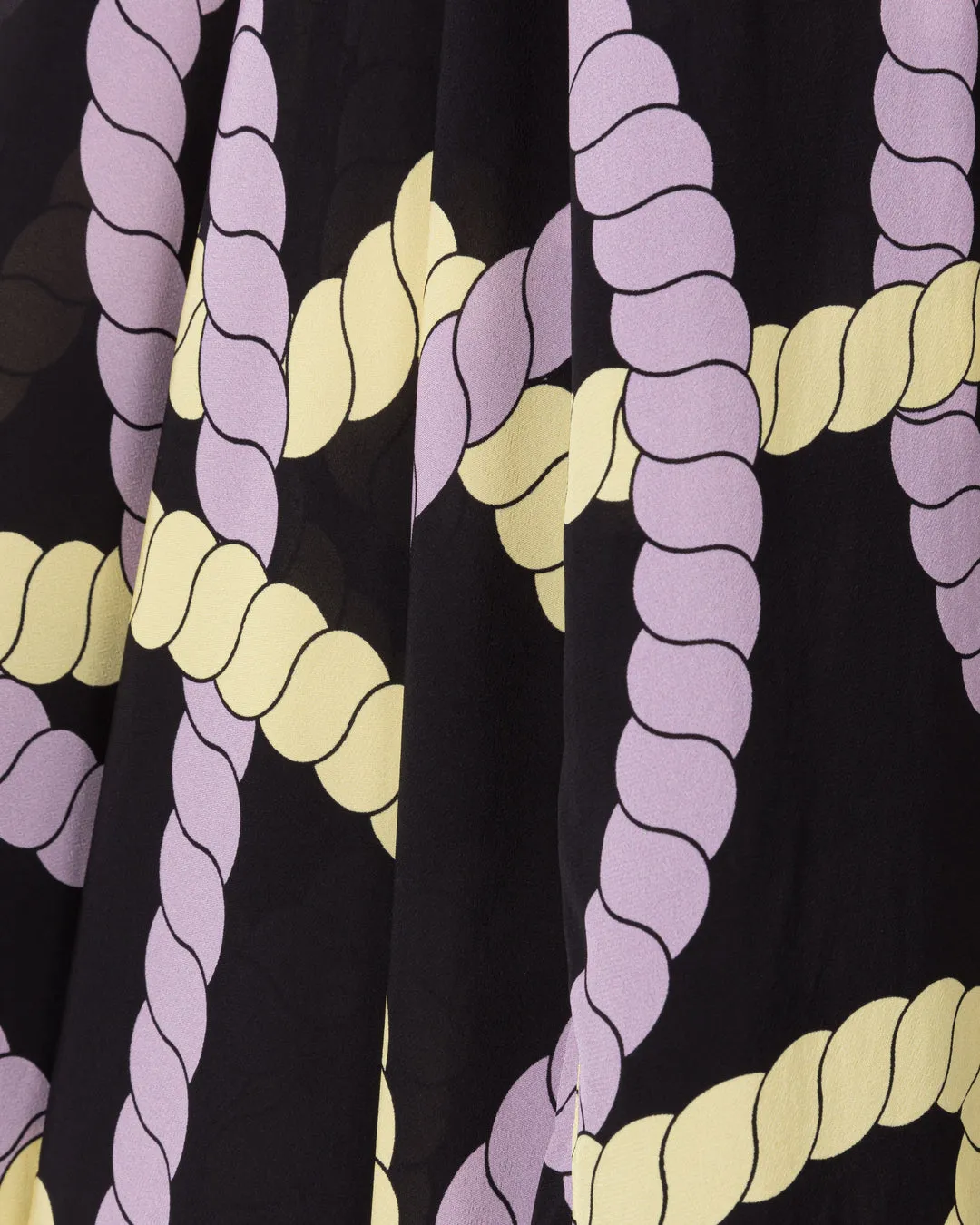 PRINTED MIDI SHIRT DRESS - BLACK CORD