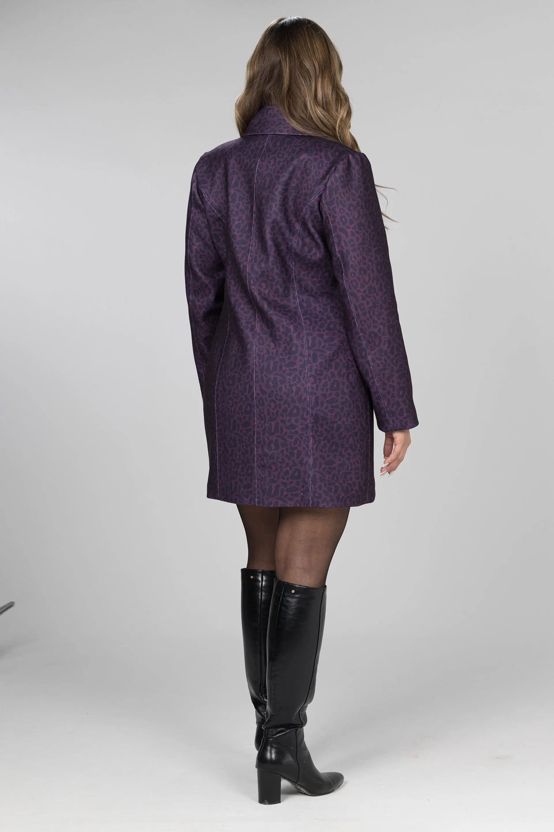 Purple Wild Elegance Wool Blazer Dress